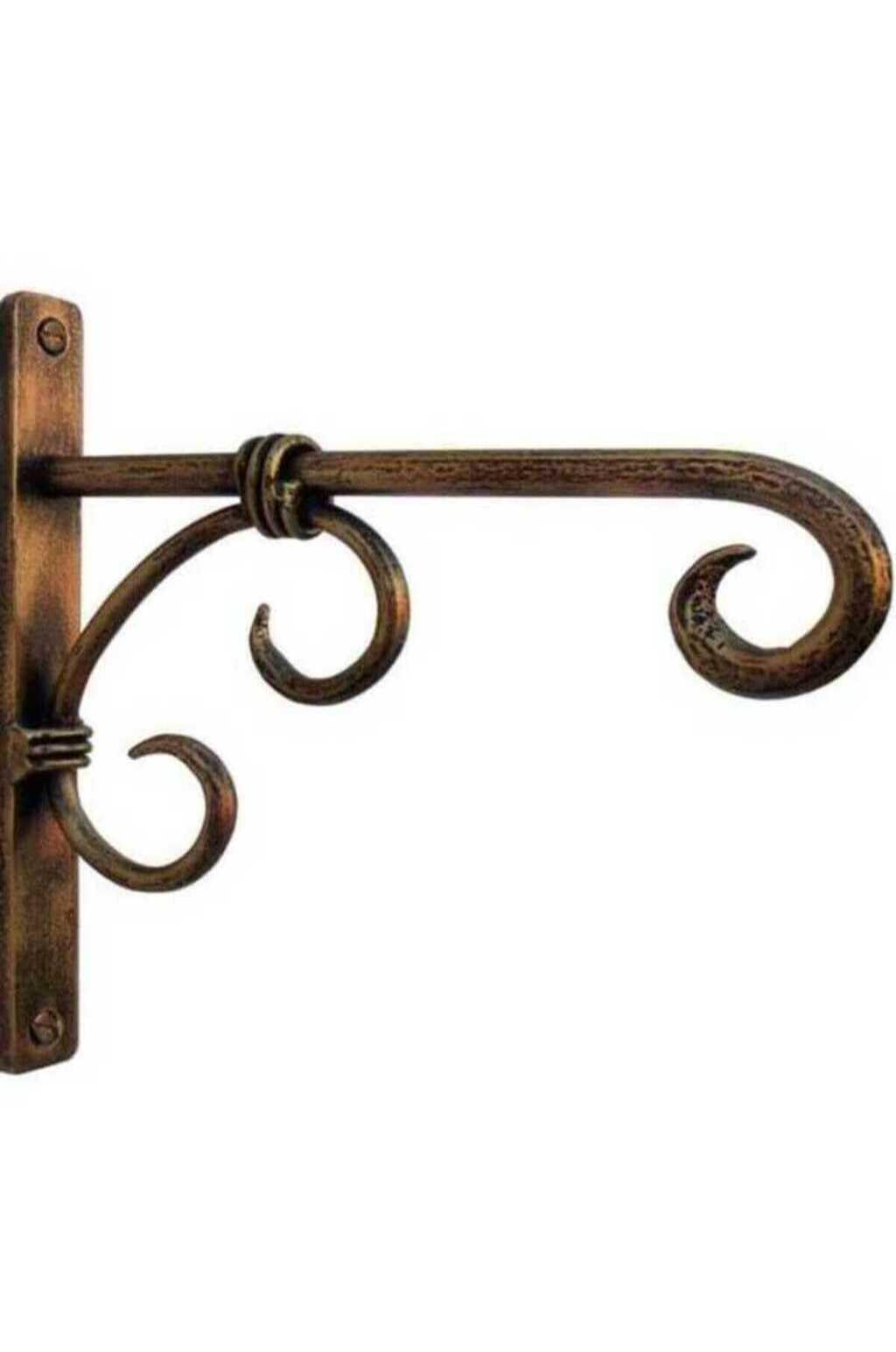 Decorative Iron Wall Hook, Vintage Lantern Holder, Antique Bronze Scroll Design-image-7