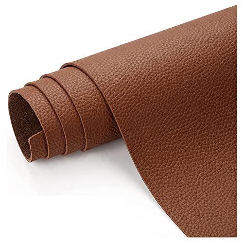 Polipiel para tapizar， Cuero de vacuno de grano Herramientas de cuero de grosor para manualidades artesanías, costura de herramientas，Venta de por Metros(Size:1.38 * 2,Color:marrón)