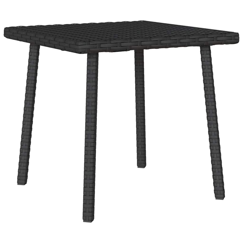 Stoły ogrodowe na zewnątrz - stolik kawowy ogrodowy prostokątny czarny 40x40x37 cm Poly rattan