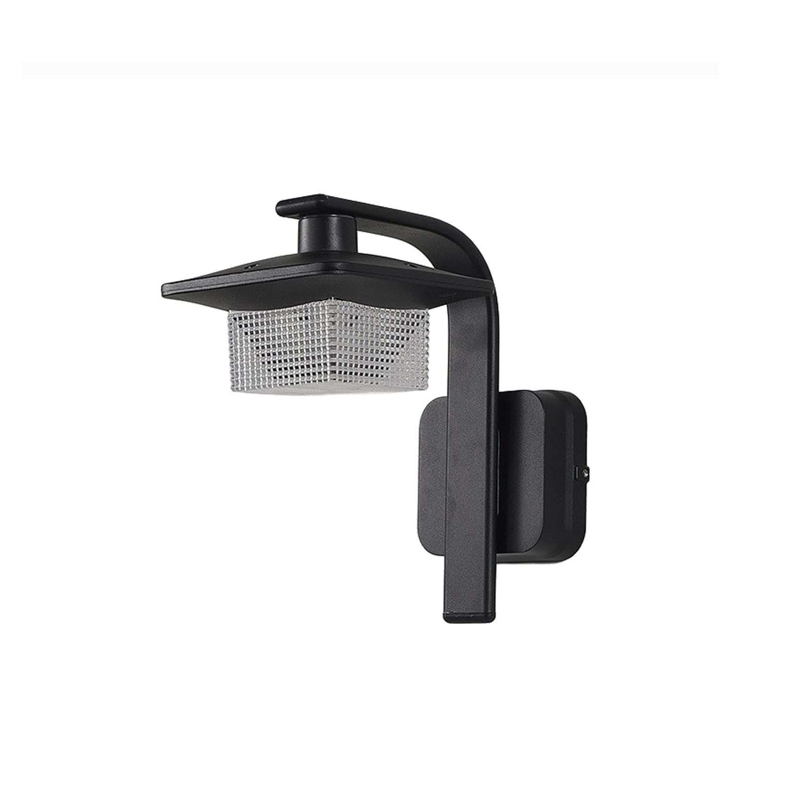 OZBMA Outdoor Wall Light, Black Aluminum Lamp with Square Acrylic Shade, 12W Warm LED Sconce for Porch, Patio, Garage, Garden, Entryway, Yard, Facade, Terrace, Villa Cottage