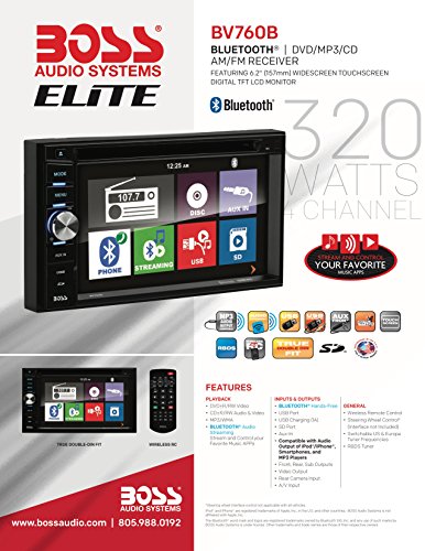 Boss Audio Elite Bv760B 6.2 Inch Dvd Receiver With Bluetooth #TOP4