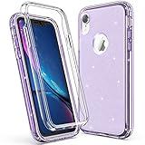 ULAK Stylish Glitter Clear Case for iPhone XR, Heavy Duty Hybrid Hard PC Back Cover with Shock...