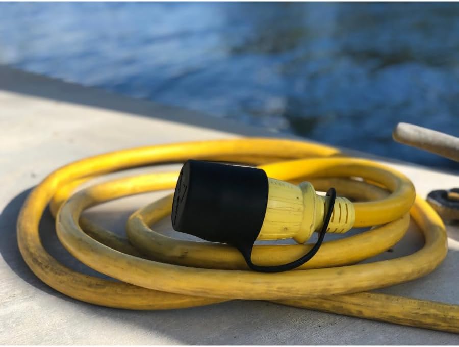 50 Amp Shore Power Cord Cover, Black, Waterproof
