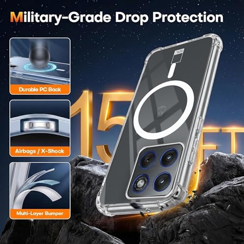 Image of Jkobi Shockproof Crystal-Clear Back Cover for Motorola Moto Edge 70 (Magsafe Wireless Support | Drop & Camera Protection | Hard Polycarbonate)