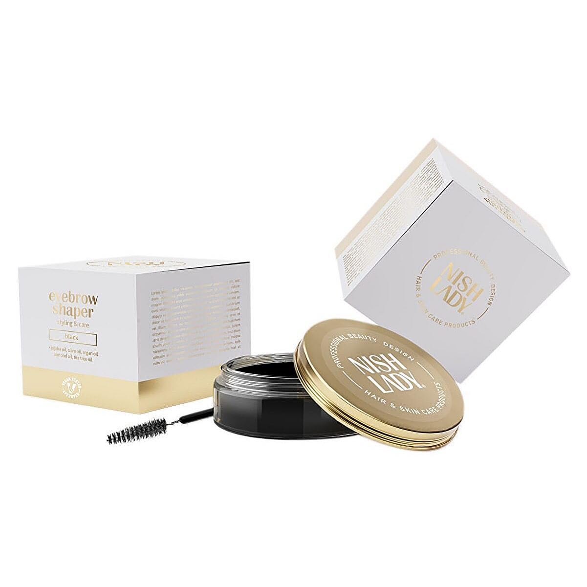 Brow Lift Lamination Gel Kit with Brush, MEGA SIZE - 50 ml | Eyebrow Shaping Wax | Eye Brows Styling Soap | Long Lasting Hold Freeze Gel (BLACK)
