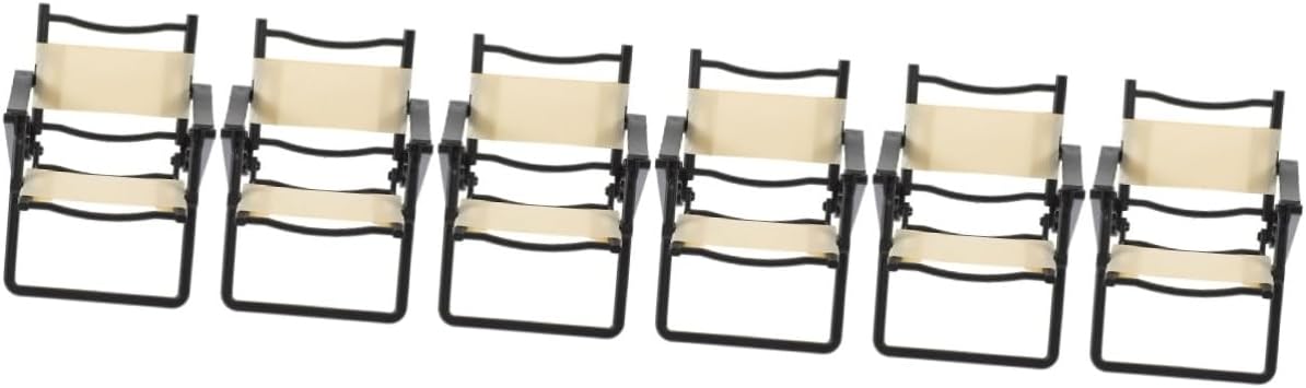 YARNOW 5sets 2pcs Mini Beach Chair Model Miniature Folding Chairs for Dollhouse Decoration Safe Lightweight Accessory for and Realistic Seaside Scenes 2pcs*5