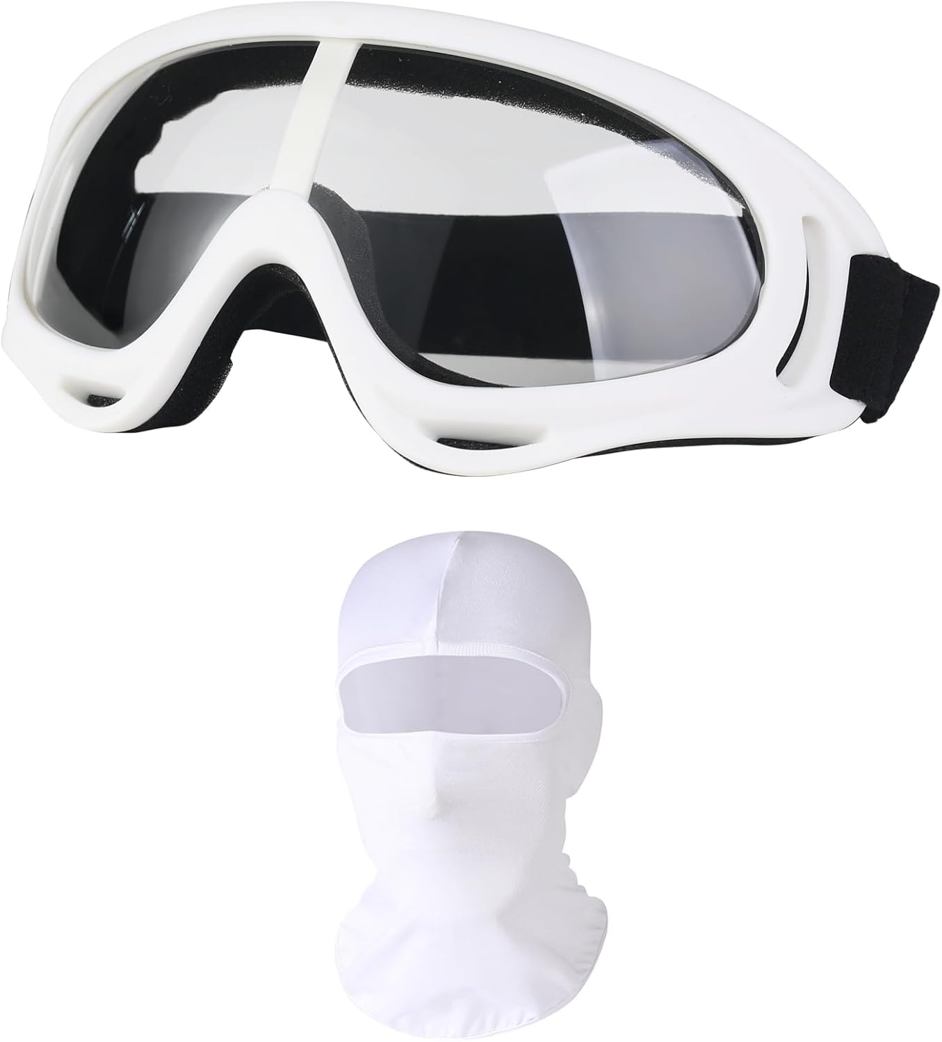 Occhiali a Mascherina, Occhiali Protettivi da Lavoro, Occhiali di Sicurezza Trasparenti con Passamontagna Moto, Occhiali di Protezione Balaclava Moto per Laboratorio, Saldatura, Sci, Ciclismo Sport