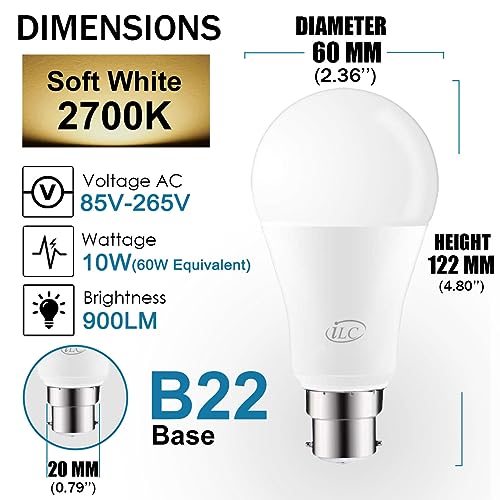 iLC Colour Changing LED Light Bulb B22 8W RGBW Controlled by APP, Sync to Music, Dimmable Multi-Color 60 Watt Equivalent (2 Pack) - Image 3
