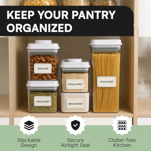 Bop Top | Airtight Meal Prep Containers with Lids | Food Storage Container Sets | Snack and Overnight Oats Fridge Organizer | Pantry and Kitchen Organization - Image 6