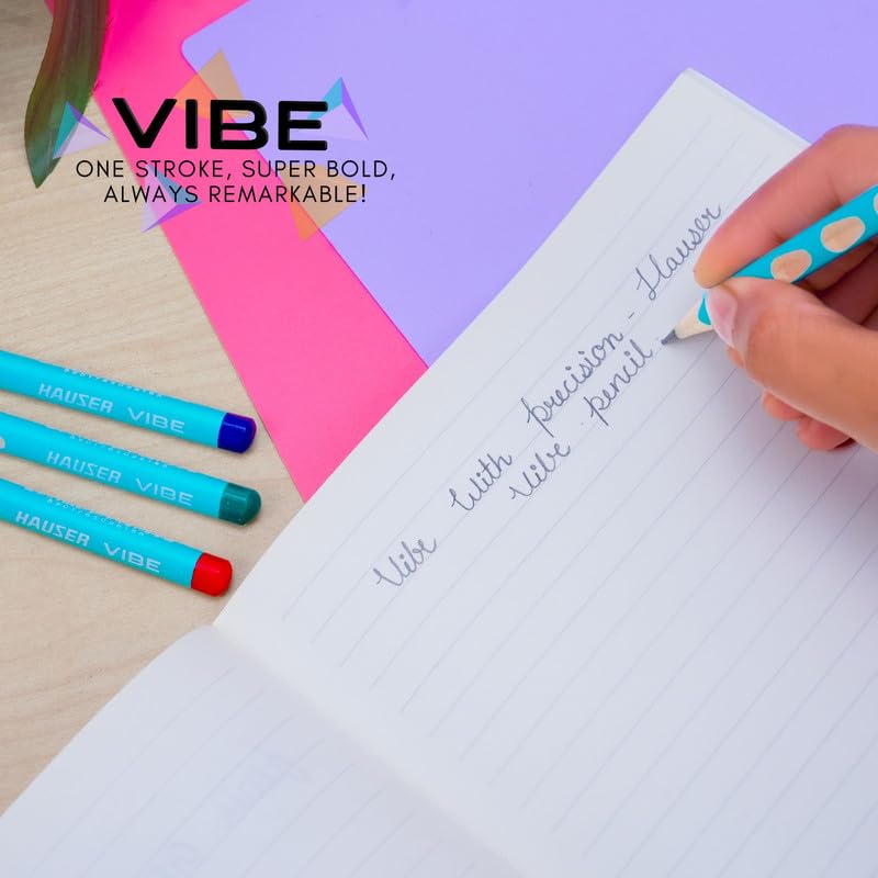 Image of HAUSER ARTZ VIBE - WOODEN PENCIL Set - 40 Pcs Multicolor Pencils | Extra Dark Lead for Smooth Writing | Ideal for Kids School Use & Drawing