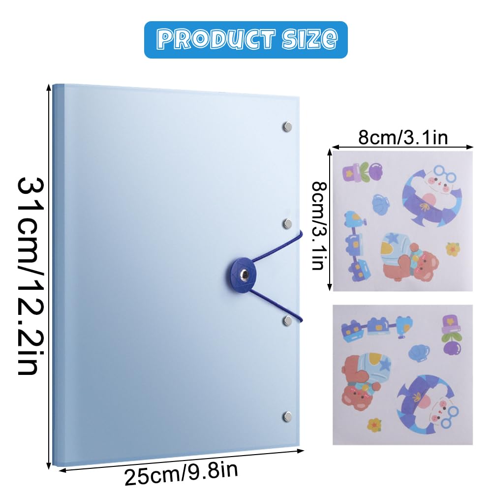 Lot De 2 Classeurs Présentation A3 – 60 Pochettes Transparentes, Bleu - 10