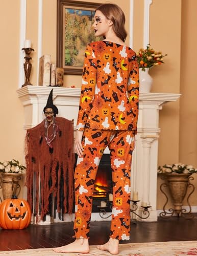 Image of Ekouaer Womens Pajama Sets 2 Piece Lounge Set Fall Winter Pajamas Long Sleeve Pjs Top and Pants Soft Pj Sets Loose Sleepwear