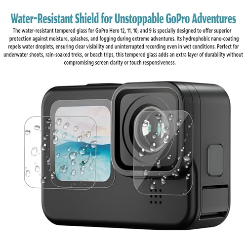 Image of Tempered Glass Screen Protector for GoPro Hero 12 / GoPro Hero 11 / GoPro Hero 10 / GoPro Hero 9 (3 P'cs Set) (Action Camera)