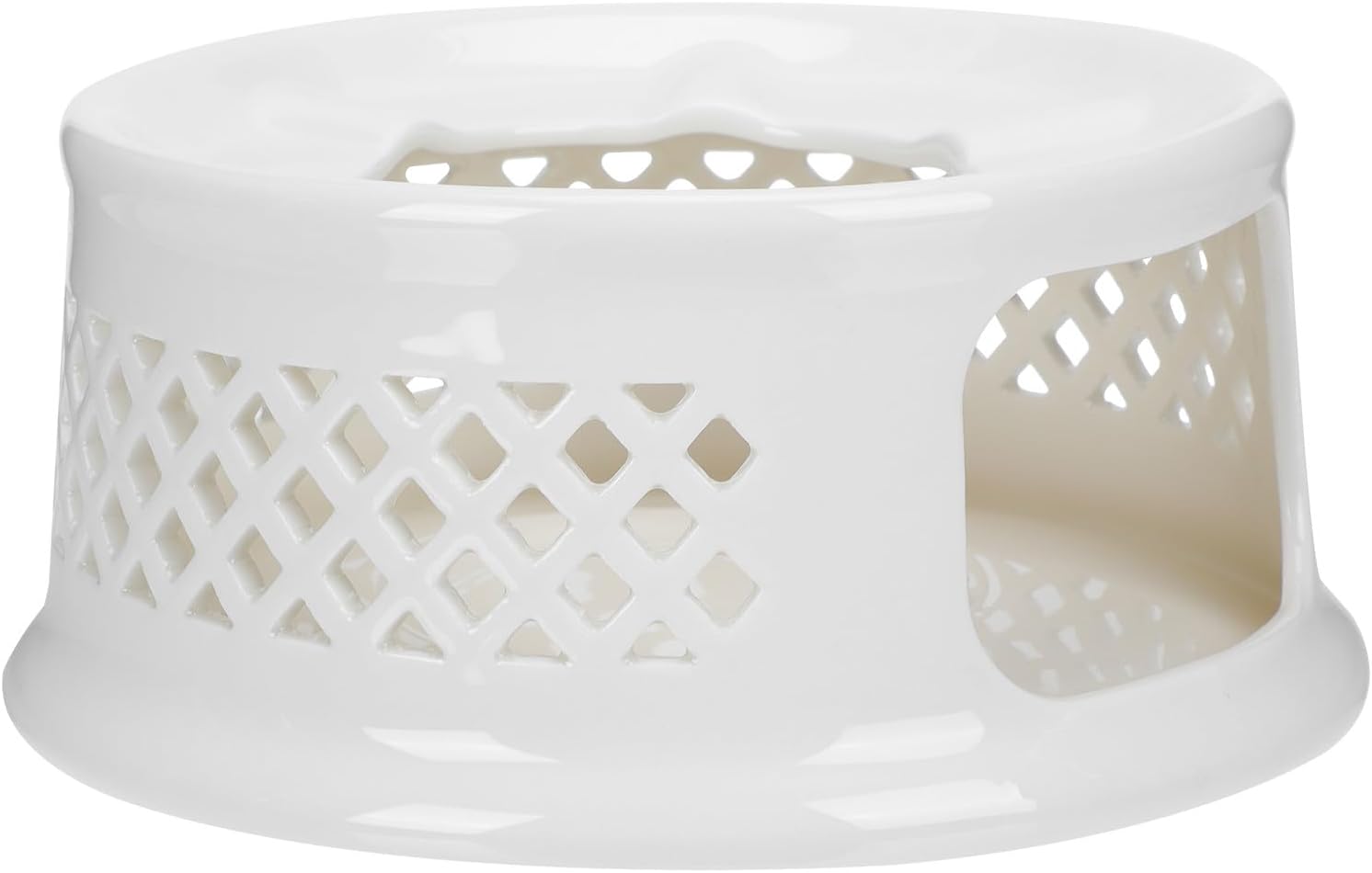 Ceramic Teapot Warmer with Hollow Design Non-Slip Base Retro Tea Heater for Brewing and Warming Tea Suitable for Home Office Coffee Shop Use