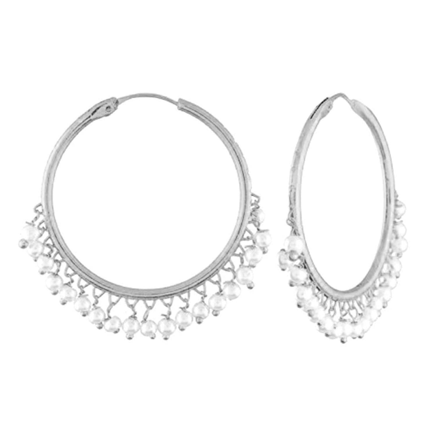 I Jewels Silver Plated Pearl Chandbali Earring for Women (E2628S) (B07S2BS7FY) Amazon Price History, Amazon Price Tracker