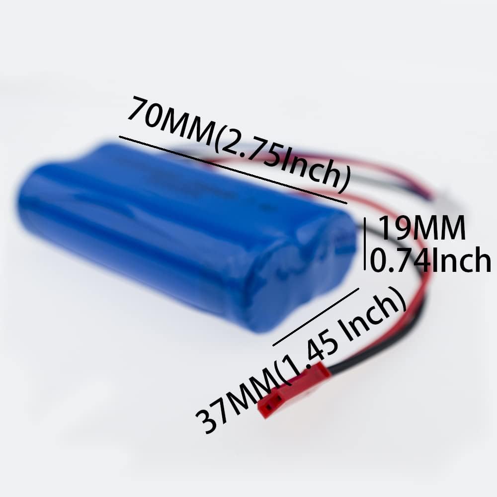2 pcs 7.4V 1500Mah 15C JST Plug li-on Battery for HUANQI 957 948 848 Double Horse 9101 9053 MJX F45 T23 T55（Old Version） RC Car Helicopter Boat etc