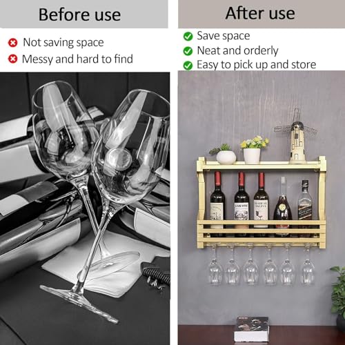 Étagère à vin murale dorée : la solution gain de place pour vos verres - 6
