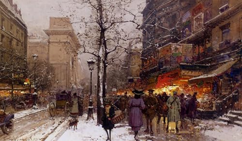 Affiche impression d'art Porte Saint Denis Eugène Galien Laloue toile 60x90cm