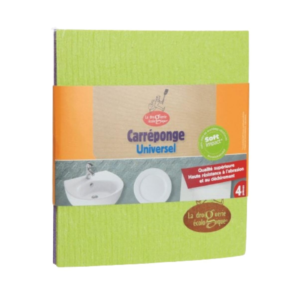 Ecodis 4 Square Cellulose Sponge "