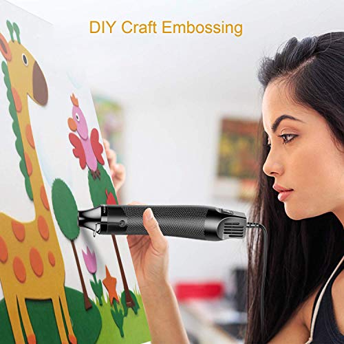 Heat Gun for crafts, 6.6ft Cable 300W Dual-Temperature Portable Hot Air Gun for DIY Craft Embossing, Shrink Wrapping PVC, Drying Paint, Clay, Rubber Stamp, Multi Function Hand-hold Heat Tools