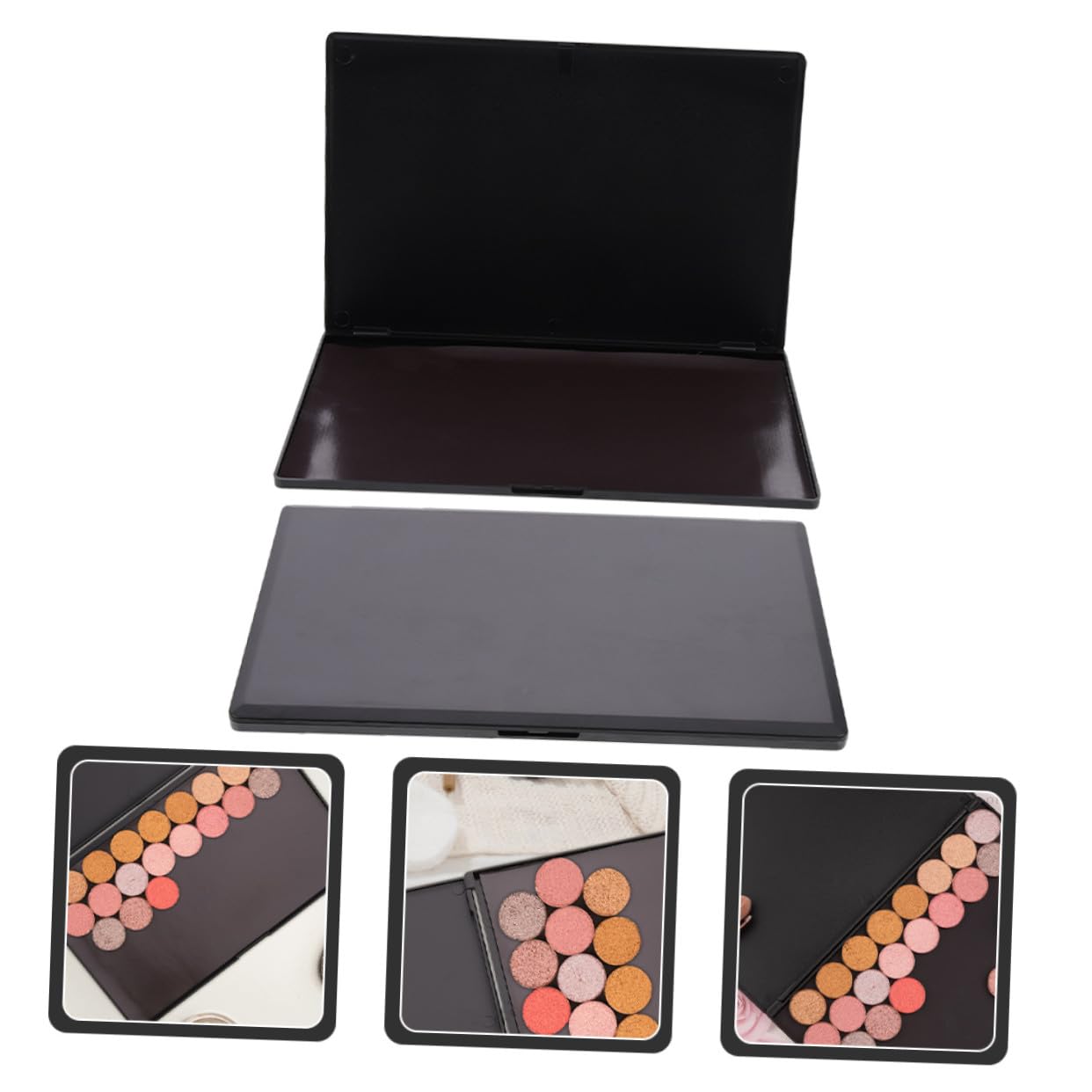 Palette di Ombretti Vuote Magnetiche in Abs Nero 2 Pezzi Leggere e Portatili per Trucco Fai da Te e Make Up On-the-go