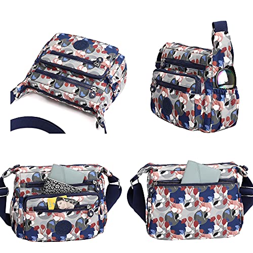 Pealwel Women Shoulder Handbag Roomy Multiple Pockets Bag Ladies Crossbody Purse Tote Top Handle Satchel(Floral&Floral) #TOP4