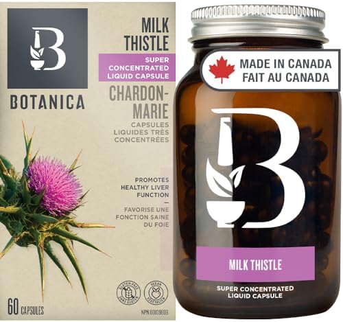 Botanica Milk Thistle Super Concentrated Liquid Capsules with Silymarin, 4500 mg dry herb equivalent, 60 Capsules, 60 day supply