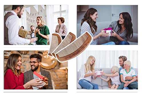 Murtyinl Wooden Hair Combs Fine Tooth Sandalwood Hair Brush Anti-Static Handmade Carved Pattern Pocket-Sized Travel Beard Comb Gift For Women Men Kids With Storage Bags #TOP6