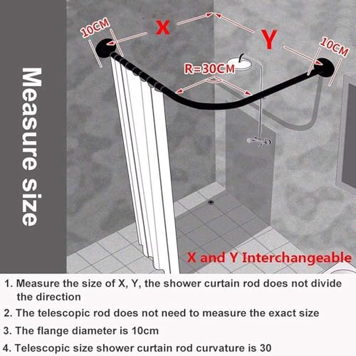 Barre de douche extensible sans perçage tringle d'angle L - 6