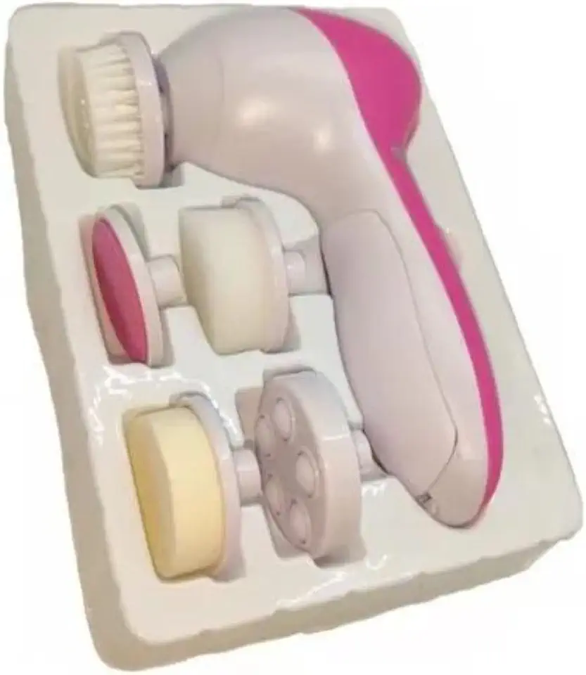 Escova de Limpeza Facial Giratória 5 em 1 – Kit Skincare para Pele Radiante e Limpeza Profunda multifuncional à prova d'água e esfoliação suave de cravos e massagem facial