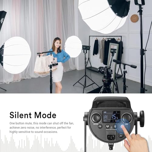 Image of Godox SL150III 160W LED Video Light, 73,600Lux SL150W LED Continuous Light, Studio Bright with Bowens Mount Bluetooth APP Control, 8 FX Effects, Silent Mode for Photography&Filming