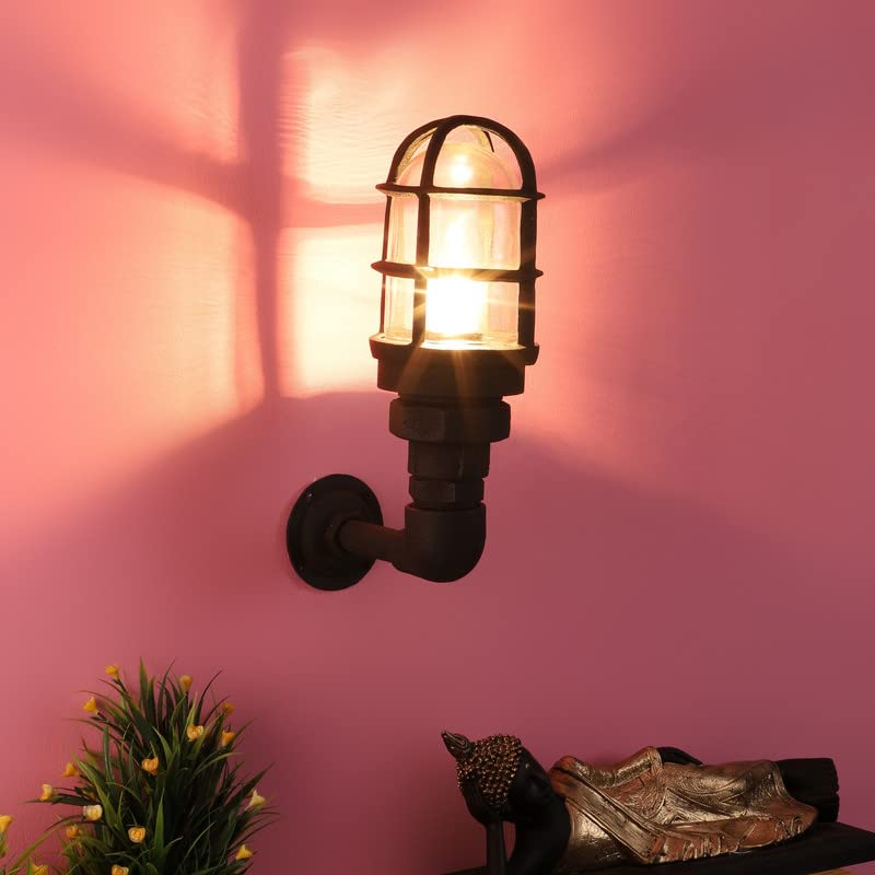 Image of ELIANTE Metal Outdoor Wall Light Black for Living Room, Bedroom, Dining Room, Kitchen | 3 Years Warranty | Free - LED LAMP