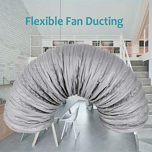 Flexible Fan Ducting, HG POWER 4'' Low Noise Silencer Ventilation Ducting, Aluminum Air Duct Hose for Extractor Fan (ø100mm * 2.5m)