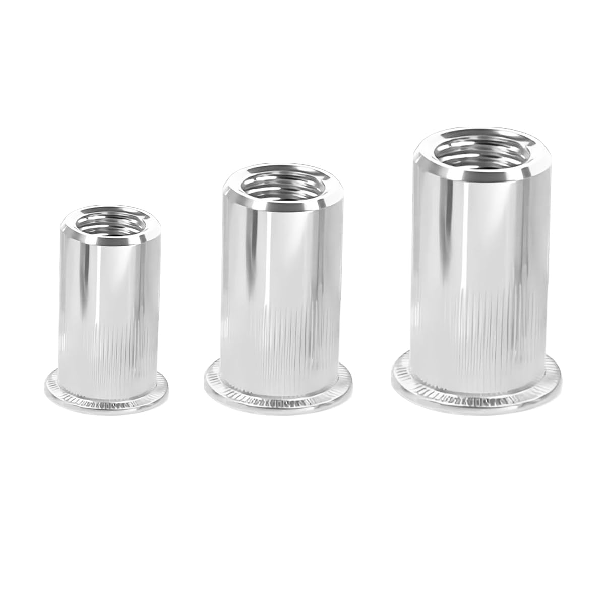 Qrity 50 Pezzi Rivetto a Testa Piatta, Dado per Inserti in Acciaio Inossidabile, Dado a Testa Piatta Rivetto, M5 Dadi Rivetti