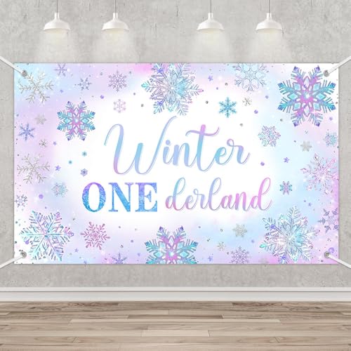 MEHOFOND Winter Onederland Backdrop Banner for Kids,...