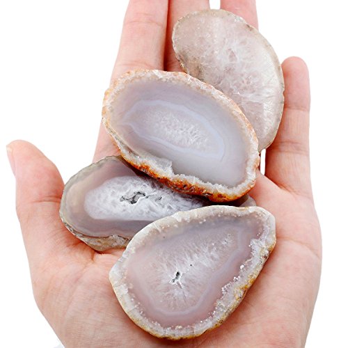 Rockcloud 10 Pcs Agate Light Table Slices, Healing Crystals Geode Stones,Irregular Home Decoration Jewelry Making,Natural Color #TOP4