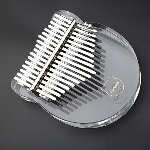 Kalimba 17 Keys Thumb Piano, Transparent Solid Finger Piano with Tuning Hammer Study Instruction - Best Birthday Christmas Gift for Music Fans Kids Adults