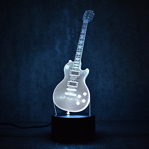 Lámpara 3d Guitarra Eléctrica Led Colores | Envío Gratis