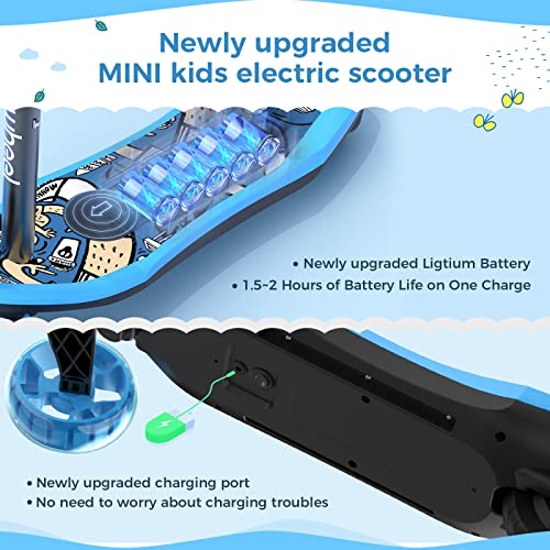Isinwheel Mini Pro Electric Scooter For Kids Ages 3-12, 3-Wheel Electric Scooter For Boys/Girls, Electric Kick Scooter For Kids With Long Battery Life, Flashing Led Wheels, 3 Adjustable Height (Blue) #TOP1