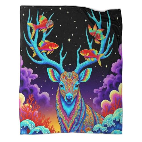 Couverture cerf 3D en microfibre chaude de qualité supérieure - 3