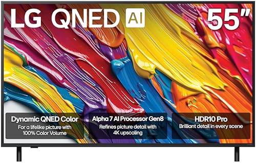 Image of LG 55-Inch Class QNED AI 4K QNED82A Series Smart TV w/AI Sound, HDR10, 4K Super Upscaling, Filmmaker Mode, Wow Orchestra, Alexa Built-in (55QNED82AUA, 2025)