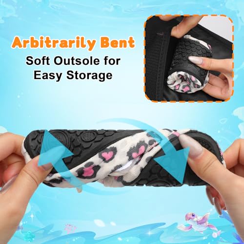 Image of LeIsfIt Kids Water Shoes Girls Boys Quick Dry Aqua Socks Breathable Swim Shoes Non-Slip Barefoot Socks for Beach Surf