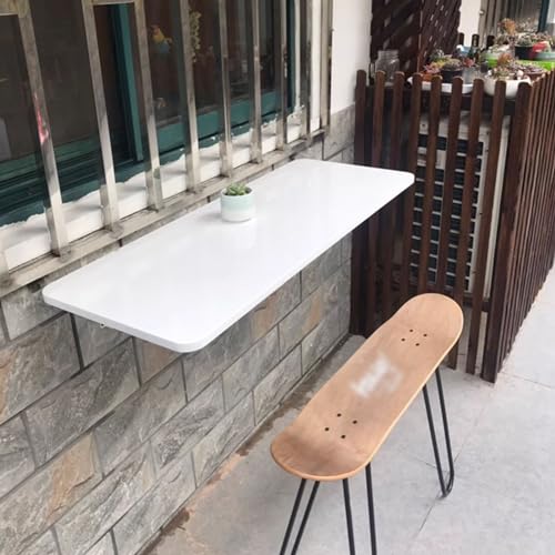 Table murale blanche pliante pour petit-déjeuner et cuisine étroite L110