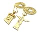 Gold Tone Opened Arm Jesus Pendant 24