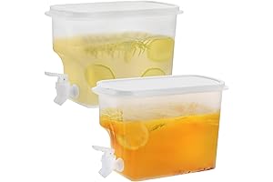Jucoan 2 Pack 1-Gallon Plastic Drink Dispenser with Leak-proof Spigot