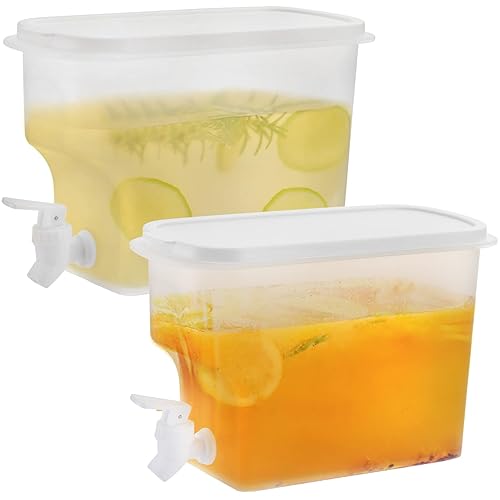 Jucoan 2 Pack 0.9 Gallon Fridge Beverage Drink Dispenser with