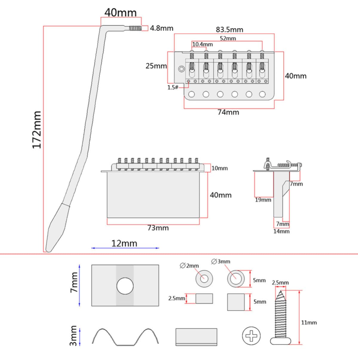 St Blanco Kit de Guitarra Eléctrica Gp502 6 Cuerdas DIY