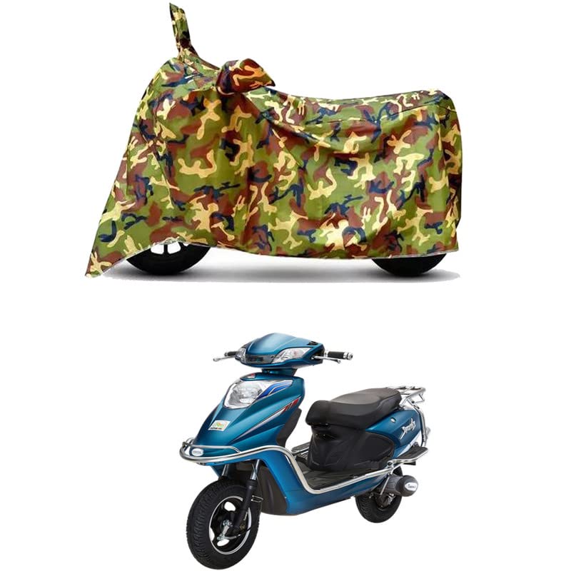 Image of Waterproof 100% PVC Coated Bike Scooty Two Wheeler Body Cover Compatible for Tunwal Sport 63 Mini /UV-Rays /Heat Protection /Birds Dropping /Scratchproof /Dust Proof [6X6 Jungle Print]