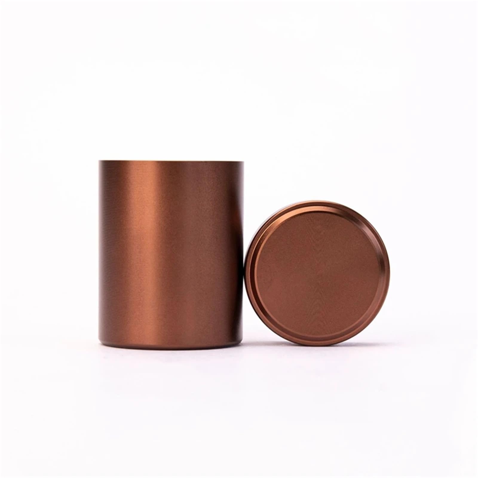 FDBTYJN Tea Caddy Airtight Smell Proof Container Stainless Steel Mini Tea Cans Herb Stash Jar Coffee Storage Box Caddies(Coffee)