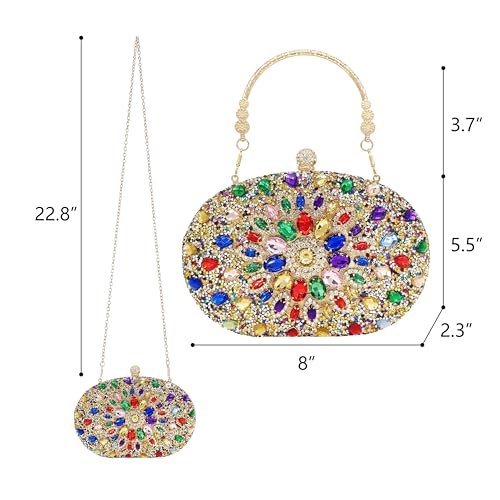 Image of MAIRLOM Rhinestone Clutch Purses for Women Evening Bag Sparkly Handbag | Diamond Clutches Purse Glitter Crystal Gemstone Shoulder Bags Luxury Handbags for Wedding Formal Party Prom